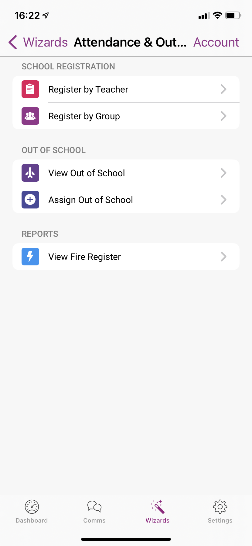 iTeacher app attendance and out of school